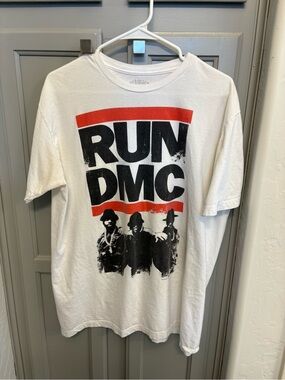 RUN DMC Graphic Tee - White with Black & Red Print